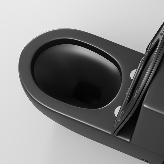 Унитаз-компакт безободковый Grossman GR-4419BMS с крышкой микролифт, чёрный матовый (Система смыва торнадо) фото 9