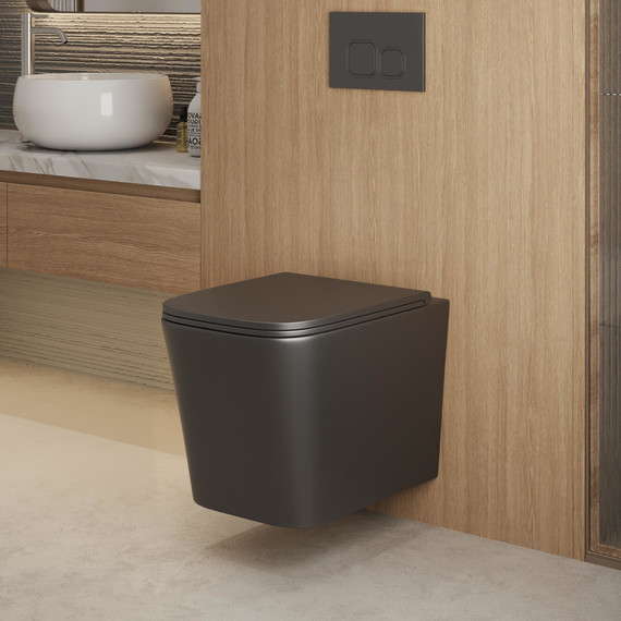 Унитаз подвесной безободковый Grossman GR-4441BMSQ с крышкой микролифт, чёрный матовый (Система смыва торнадо), Цвет производителя: чёрный матовый - 12 Унитаз подвесной безободковый Grossman GR-4441BMSQ с крышкой микролифт, чёрный матовый (Система смыва торнадо), Цвет производителя: чёрный матовый фото 12