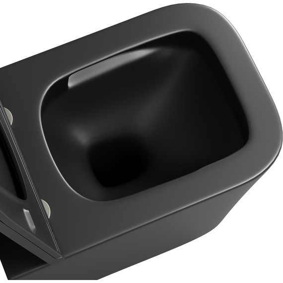 Унитаз подвесной безободковый Grossman GR-4441BMSQ с крышкой микролифт, чёрный матовый (Система смыва торнадо), Цвет производителя: чёрный матовый - 5 Унитаз подвесной безободковый Grossman GR-4441BMSQ с крышкой микролифт, чёрный матовый (Система смыва торнадо), Цвет производителя: чёрный матовый фото 5