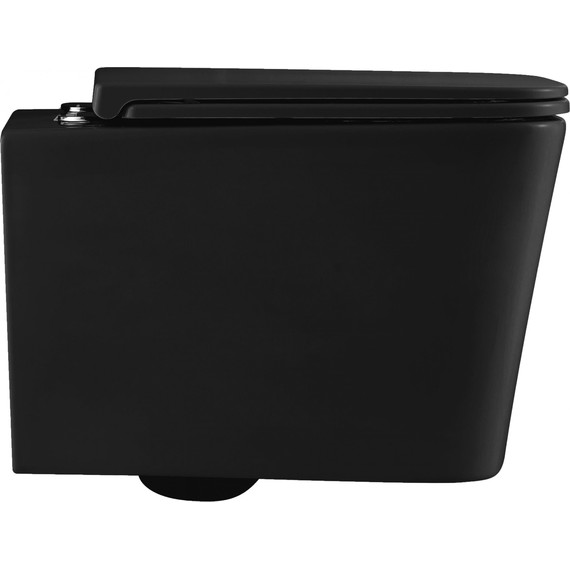 Унитаз подвесной безободковый Grossman GR-4441BMSQ с крышкой микролифт, чёрный матовый (Система смыва торнадо), Цвет производителя: чёрный матовый - 6 Унитаз подвесной безободковый Grossman GR-4441BMSQ с крышкой микролифт, чёрный матовый (Система смыва торнадо), Цвет производителя: чёрный матовый фото 6