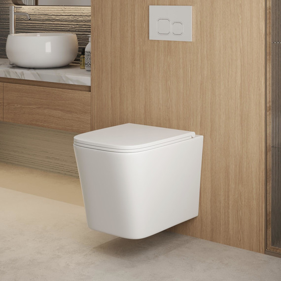 Унитаз подвесной безободковый Grossman GR-4441SQ с крышкой микролифт (Система смыва торнадо), Цвет производителя: белый - 14 Унитаз подвесной безободковый Grossman GR-4441SQ с крышкой микролифт (Система смыва торнадо), Цвет производителя: белый фото 14