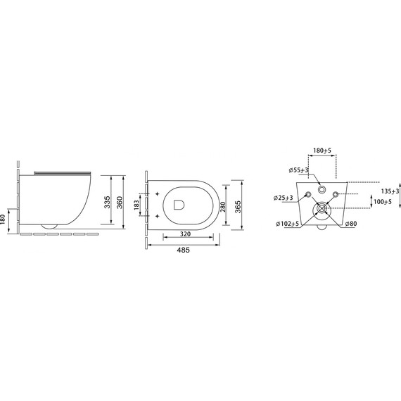 Унитаз подвесной безободковый Grossman GR-4455GMSQ с крышкой микролифт, серый матовый (Система смыва торнадо) фото 8