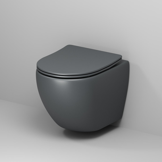 Унитаз подвесной безободковый Grossman GR-4455GMSQ с крышкой микролифт, серый матовый (Система смыва торнадо) фото 3