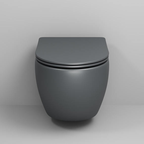 Унитаз подвесной безободковый Grossman GR-4455GMSQ с крышкой микролифт, серый матовый (Система смыва торнадо) фото 4