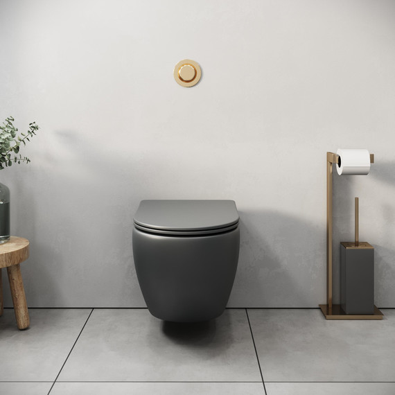 Унитаз подвесной безободковый Grossman GR-4455GMSQ с крышкой микролифт, серый матовый (Система смыва торнадо) фото 6