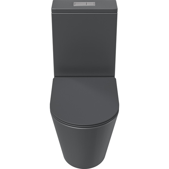 Унитаз-компакт безободковый Grossman GR-4458GMSQ с крышкой микролифт, серый матовый (Система смыва торнадо), Цвет производителя: серый матовый фото 3
