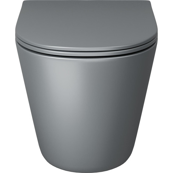 Унитаз подвесной безободковый Grossman GR-4477GMSQ с крышкой микролифт, серый матовый (Система смыва торнадо), Цвет производителя: серый матовый - 3 Унитаз подвесной безободковый Grossman GR-4477GMSQ с крышкой микролифт, серый матовый (Система смыва торнадо), Цвет производителя: серый матовый фото 3