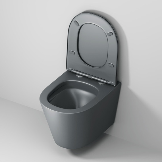 Унитаз подвесной безободковый Grossman GR-4477GMSQ с крышкой микролифт, серый матовый (Система смыва торнадо), Цвет производителя: серый матовый - 8 Унитаз подвесной безободковый Grossman GR-4477GMSQ с крышкой микролифт, серый матовый (Система смыва торнадо), Цвет производителя: серый матовый фото 8