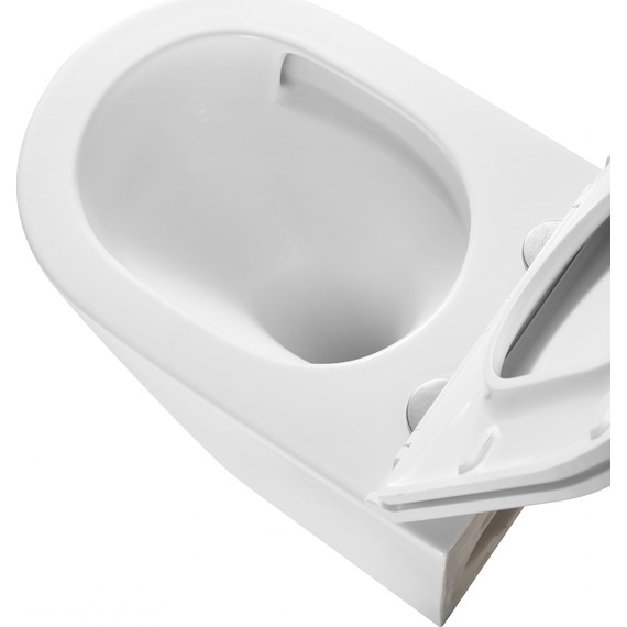 Унитаз подвесной безободковый Grossman GR-4478MSQ с крышкой микролифт, белый матовый (Система смыва торнадо), Цвет производителя: белый матовый - 6 Унитаз подвесной безободковый Grossman GR-4478MSQ с крышкой микролифт, белый матовый (Система смыва торнадо), Цвет производителя: белый матовый фото 6