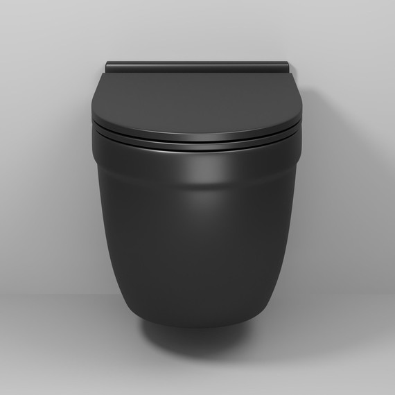 Унитаз подвесной безободковый Grossman GR-4483BMSQ с крышкой микролифт, чёрный матовый (Система смыва торнадо), Цвет производителя: чёрный матовый фото 7