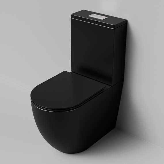 Унитаз-компакт безободковый Grossman GR-4494BMSQ с крышкой микролифт, чёрный матовый (Система смыва торнадо), Цвет производителя: чёрный матовый фото 5