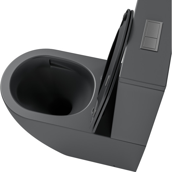 Унитаз-компакт безободковый Grossman GR-4494GMSQ с крышкой микролифт, серый матовый (Система смыва торнадо), Цвет производителя: серый матовый фото 5