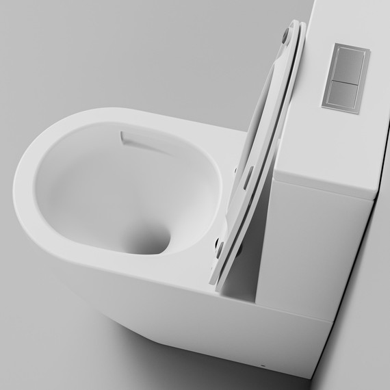 Унитаз-компакт безободковый Grossman GR-4494MSQ с крышкой микролифт, белый матовый (Система смыва торнадо), Цвет производителя: белый матовый фото 9