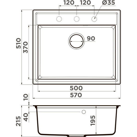 Кухонная мойка Omoikiri Daisen 57-BL 4997308, чёрный - 4 Кухонная мойка Omoikiri Daisen 57-BL 4997308, чёрный фото 4