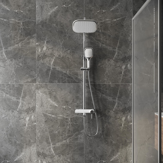 Душевая стойка Grossman Alba 500.K35.06.100/000, белый, Цвет производителя: белый - 4 Душевая стойка Grossman Alba 500.K35.06.100/000, белый, Цвет производителя: белый фото 4