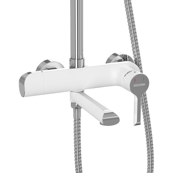 Душевая стойка Grossman Alba 500.K35.06.100/000, белый, Цвет производителя: белый - 7 Душевая стойка Grossman Alba 500.K35.06.100/000, белый, Цвет производителя: белый фото 7