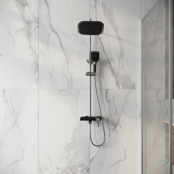 Душевая стойка Grossman Alba 500.K35.06.100/210, чёрный, Цвет производителя: чёрный - 4 Душевая стойка Grossman Alba 500.K35.06.100/210, чёрный, Цвет производителя: чёрный фото 4