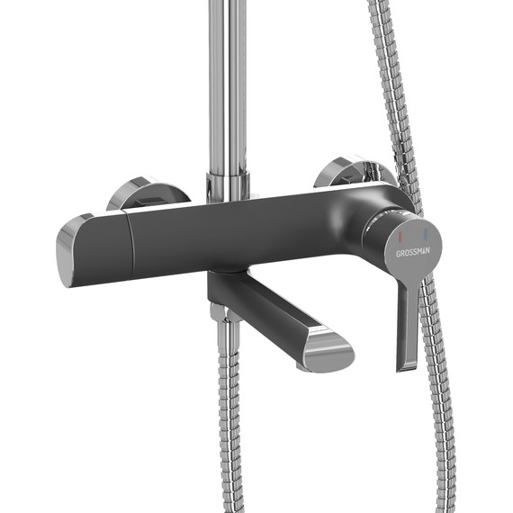 Душевая стойка Grossman Alba 500.K35.06.100/210, чёрный, Цвет производителя: чёрный - 7 Душевая стойка Grossman Alba 500.K35.06.100/210, чёрный, Цвет производителя: чёрный фото 7