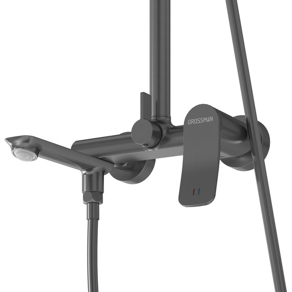 Душевая стойка Grossman Advans 500.K35.09.420, графит, Цвет производителя: графит - 7 Душевая стойка Grossman Advans 500.K35.09.420, графит, Цвет производителя: графит фото 7