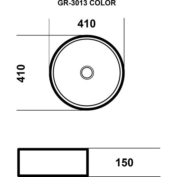 Раковина-чаша Grossman Color 41 см GR-3013BM, чёрный матовый фото 4