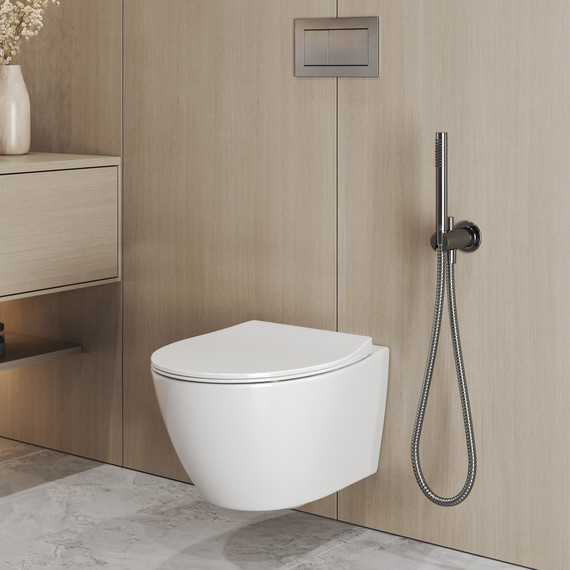 Унитаз подвесной безободковый Grossman GR-4405SQ с крышкой микролифт (Система смыва торнадо) фото 10