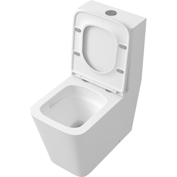 Унитаз-компакт безободковый Grossman GR-4418MSQ с крышкой микролифт, белый матовый (Система смыва торнадо), Цвет производителя: белый матовый фото 4