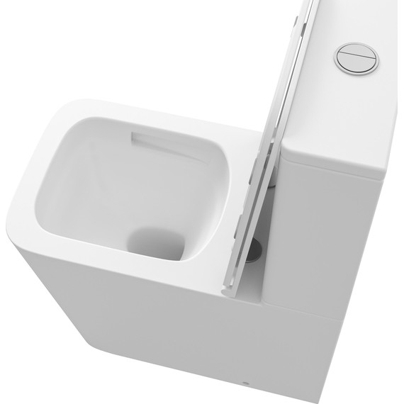 Унитаз-компакт безободковый Grossman GR-4418MSQ с крышкой микролифт, белый матовый (Система смыва торнадо), Цвет производителя: белый матовый фото 5