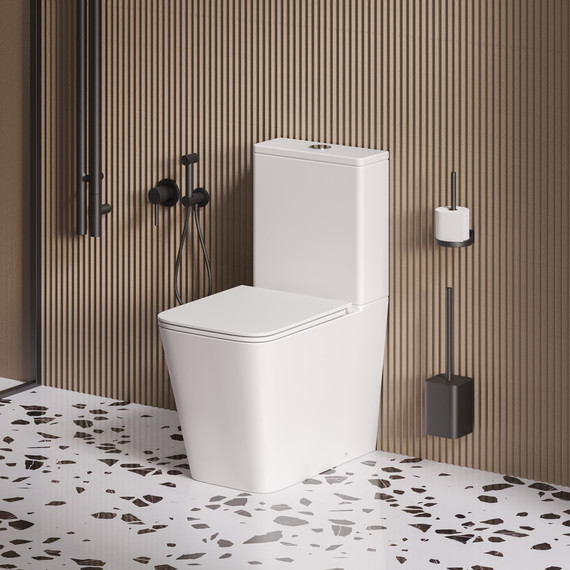 Унитаз-компакт безободковый Grossman GR-4418MSQ с крышкой микролифт, белый матовый (Система смыва торнадо), Цвет производителя: белый матовый фото 10