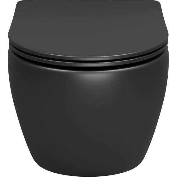 Унитаз подвесной безободковый Grossman GR-4457BMSQ с крышкой микролифт, чёрный матовый (Система смыва торнадо), Цвет производителя: чёрный матовый - 3 Унитаз подвесной безободковый Grossman GR-4457BMSQ с крышкой микролифт, чёрный матовый (Система смыва торнадо), Цвет производителя: чёрный матовый фото 3