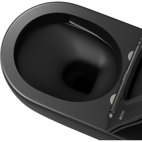 Унитаз подвесной безободковый Grossman GR-4457BMSQ с крышкой микролифт, чёрный матовый (Система смыва торнадо), Цвет производителя: чёрный матовый - 5 Унитаз подвесной безободковый Grossman GR-4457BMSQ с крышкой микролифт, чёрный матовый (Система смыва торнадо), Цвет производителя: чёрный матовый фото 5