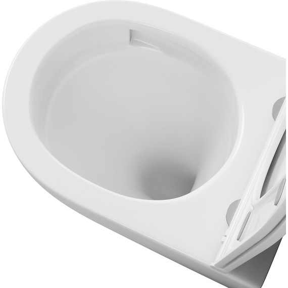 Унитаз подвесной безободковый Grossman GR-4457SQ с крышкой микролифт (Система смыва торнадо), Цвет производителя: белый - 5 Унитаз подвесной безободковый Grossman GR-4457SQ с крышкой микролифт (Система смыва торнадо), Цвет производителя: белый фото 5