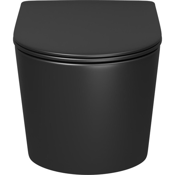 Унитаз подвесной безободковый Grossman GR-4499BMSQ с крышкой микролифт, чёрный матовый (Система смыва торнадо), Цвет производителя: чёрный матовый фото 3