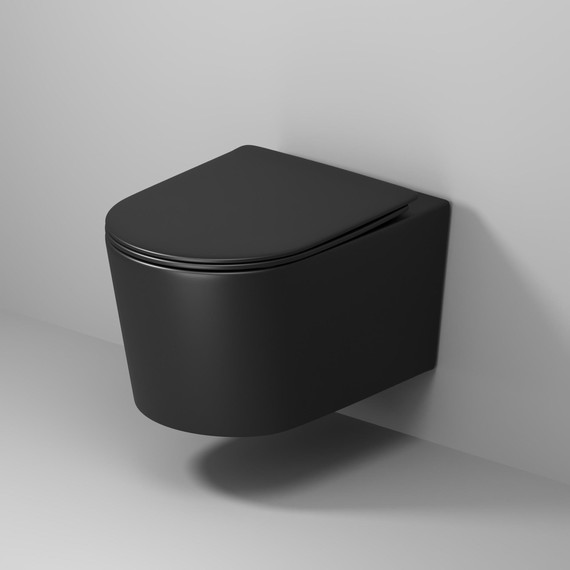 Унитаз подвесной безободковый Grossman GR-4499BMSQ с крышкой микролифт, чёрный матовый (Система смыва торнадо), Цвет производителя: чёрный матовый фото 6