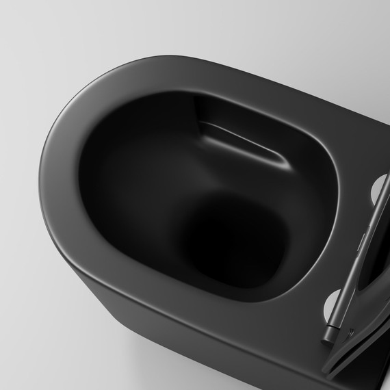 Унитаз подвесной безободковый Grossman GR-4499BMSQ с крышкой микролифт, чёрный матовый (Система смыва торнадо), Цвет производителя: чёрный матовый фото 9