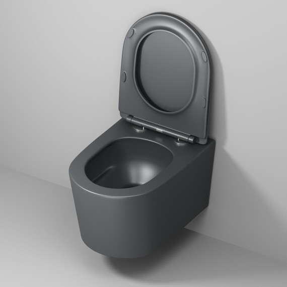 Унитаз подвесной безободковый Grossman GR-4499GMSQ с крышкой микролифт, серый матовый (Система смыва торнадо), Цвет производителя: серый матовый - 8 Унитаз подвесной безободковый Grossman GR-4499GMSQ с крышкой микролифт, серый матовый (Система смыва торнадо), Цвет производителя: серый матовый фото 8