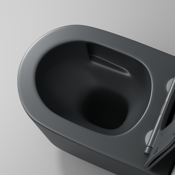 Унитаз подвесной безободковый Grossman GR-4499GMSQ с крышкой микролифт, серый матовый (Система смыва торнадо), Цвет производителя: серый матовый - 9 Унитаз подвесной безободковый Grossman GR-4499GMSQ с крышкой микролифт, серый матовый (Система смыва торнадо), Цвет производителя: серый матовый фото 9