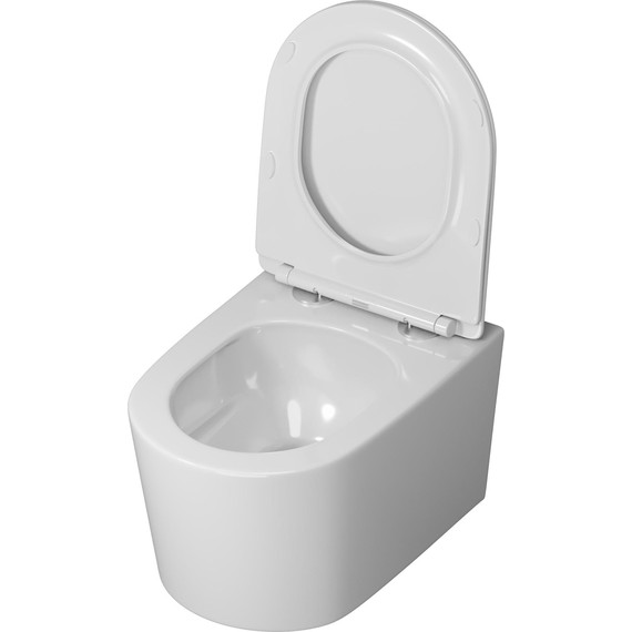 Унитаз подвесной безободковый Grossman GR-4499SQ с крышкой микролифт (Система смыва торнадо), Цвет производителя: белый фото 4