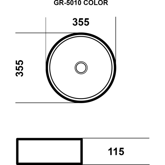 Раковина-чаша Grossman Color 35,5 см GR-5010BBL, чёрный фото 4