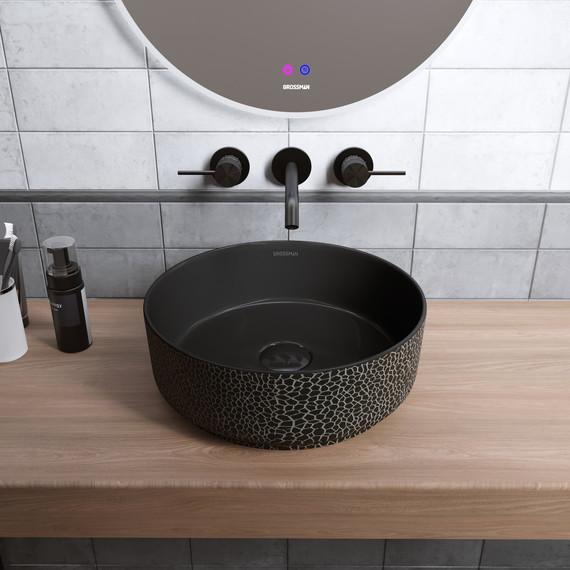 Раковина-чаша Grossman Color 35,5 см GR-5010BBL, чёрный фото 3