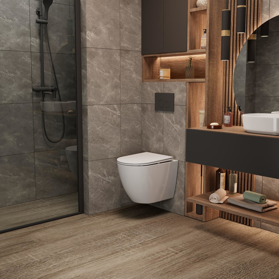 Унитаз подвесной Grossman Thin Rim GR-5601S с крышкой микролифт фото 8