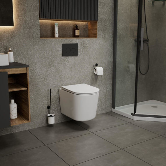 Унитаз подвесной Grossman Thin Rim GR-5602S с крышкой микролифт фото 9