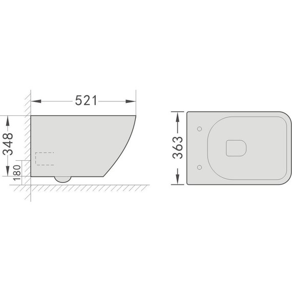 Унитаз подвесной Grossman Thin Rim GR-5603S с крышкой микролифт фото 14