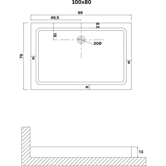 Поддон Niagara Eco 100x80 см NG-P1080-14Q фото 2
