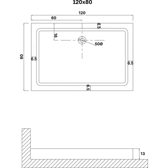 Поддон Niagara Eco 120x80 см NG-P1280-14Q - 2 Поддон Niagara Eco 120x80 см NG-P1280-14Q фото 2