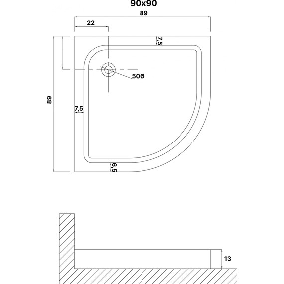 Поддон Niagara Eco 90x90 см NG-P9090-14 фото 2