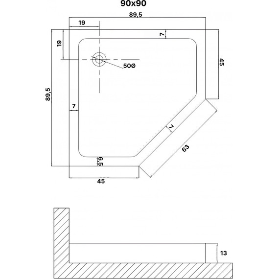 Поддон Niagara Eco 90x90 см NG-P9090-14D фото 2