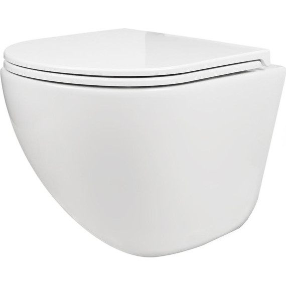 Унитаз подвесной безободковый AN Bloom с крышкой микролифт (система смыва Торнадо) фото 6