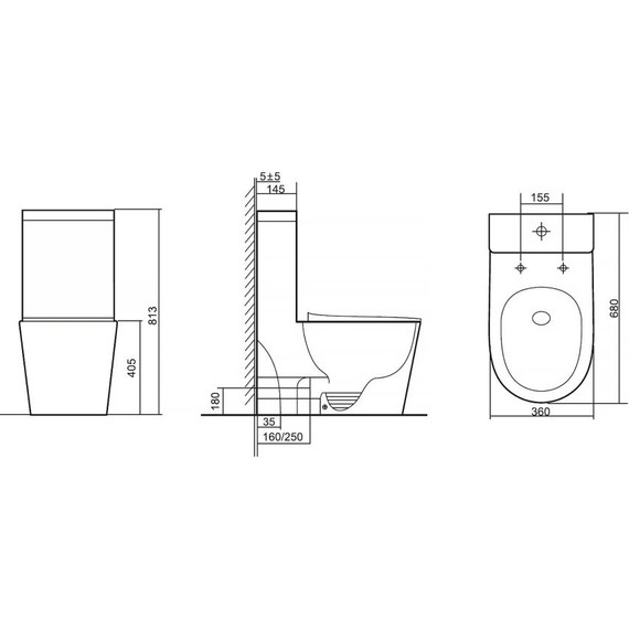 Унитаз-моноблок AN Main с крышкой микролифт (система смыва Торнадо) фото 18