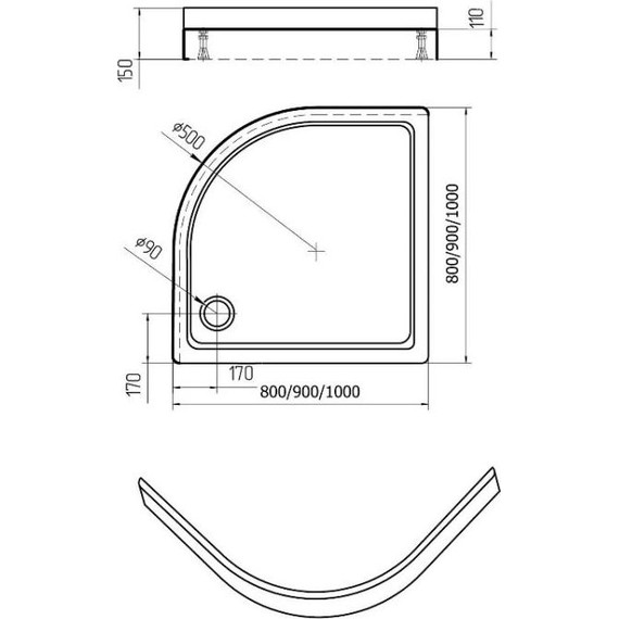 Акриловый поддон Azario 80х80 см AZ.P.80.1 - 2 Акриловый поддон Azario 80х80 см AZ.P.80.1 фото 2