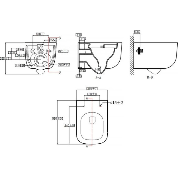 Унитаз подвесной безободковый AN Solana с крышкой микролифт (система смыва Торнадо) фото 12